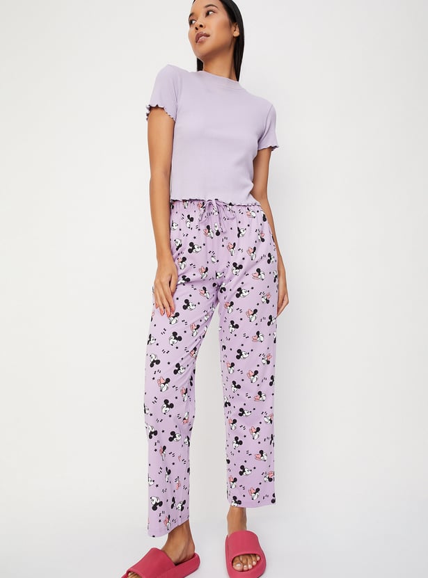 Women Mickey Print Pyjamas