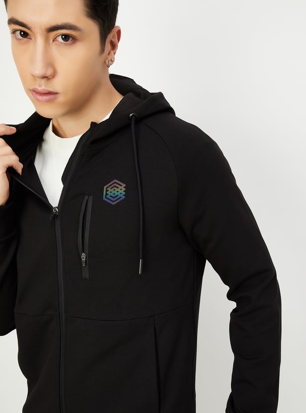 Men Solid Hooded Sweatshirt