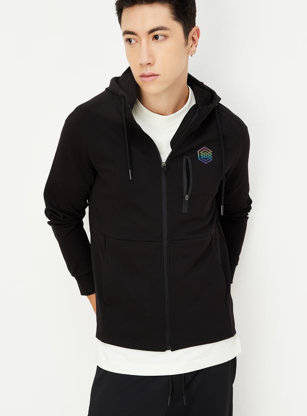 Men Solid Hooded Sweatshirt