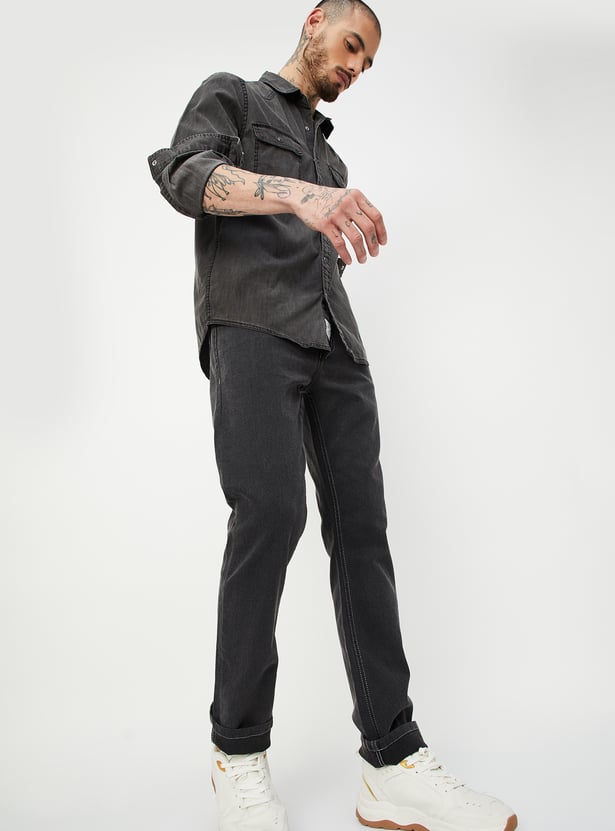 Men Solid Regular Fit Jeans