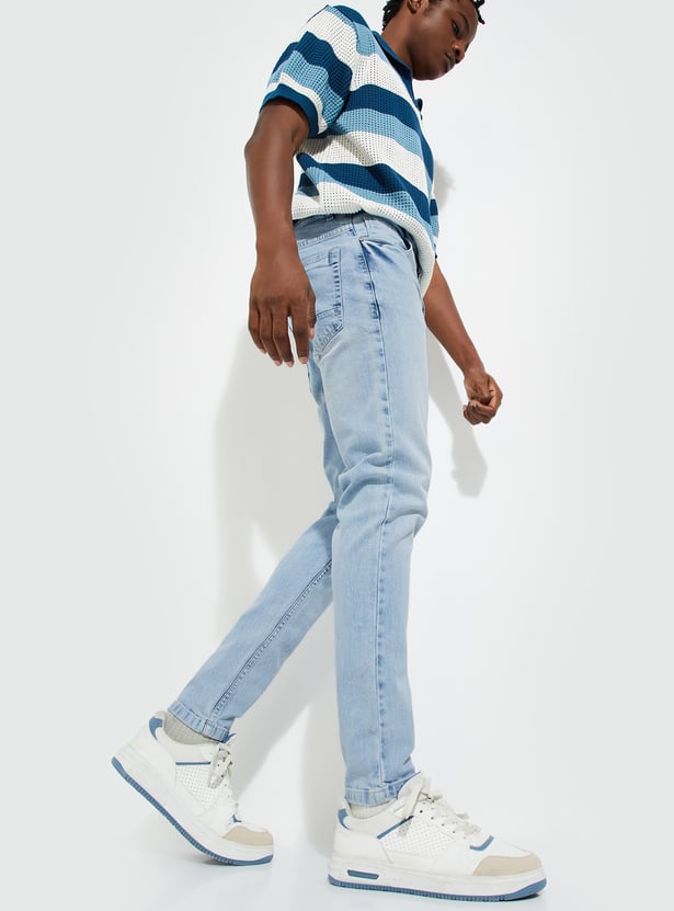 URB_N Men Carrot Fit Washed Jeans