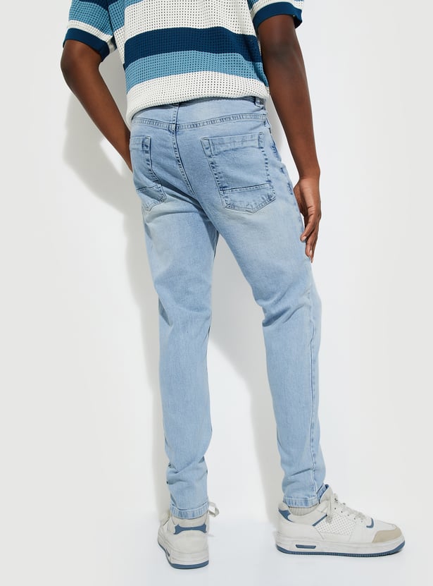 URB_N Men Carrot Fit Washed Jeans