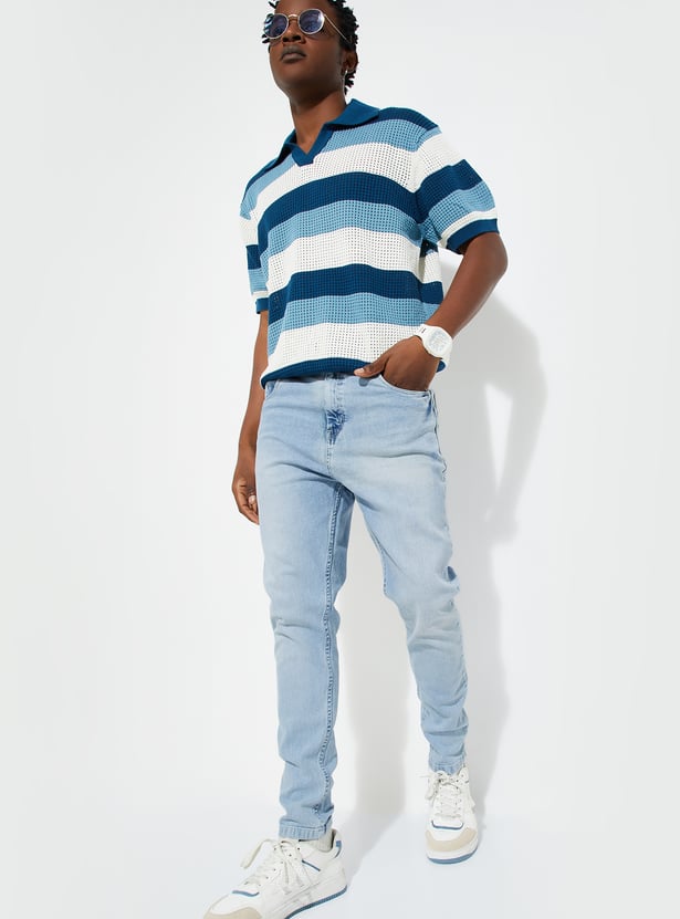 URB_N Men Carrot Fit Washed Jeans
