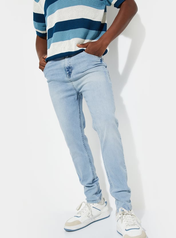 URB_N Men Carrot Fit Washed Jeans