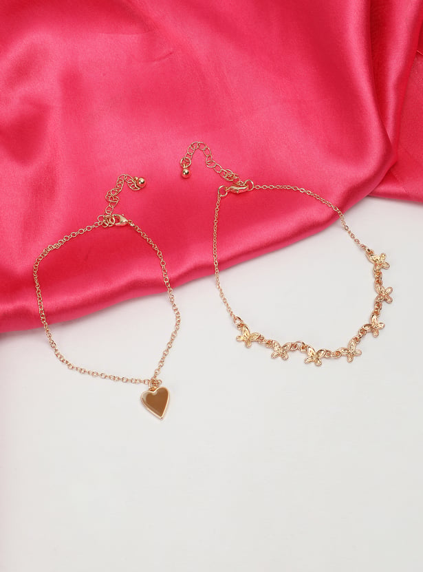 Women Embellished Anklet - Pack of 2