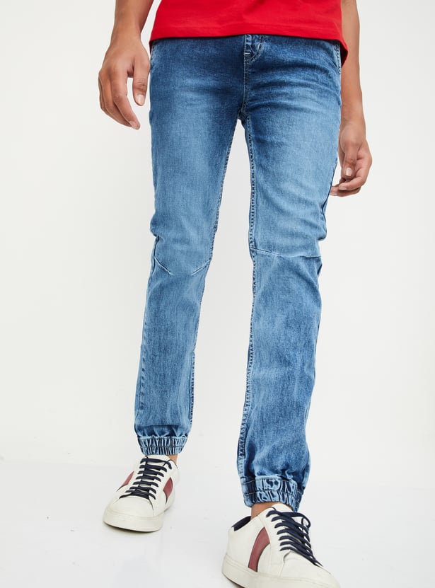 Boys Washed Denim Joggers