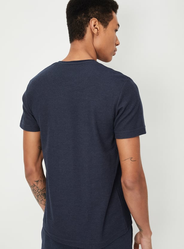 Men Knit Henley T-shirt