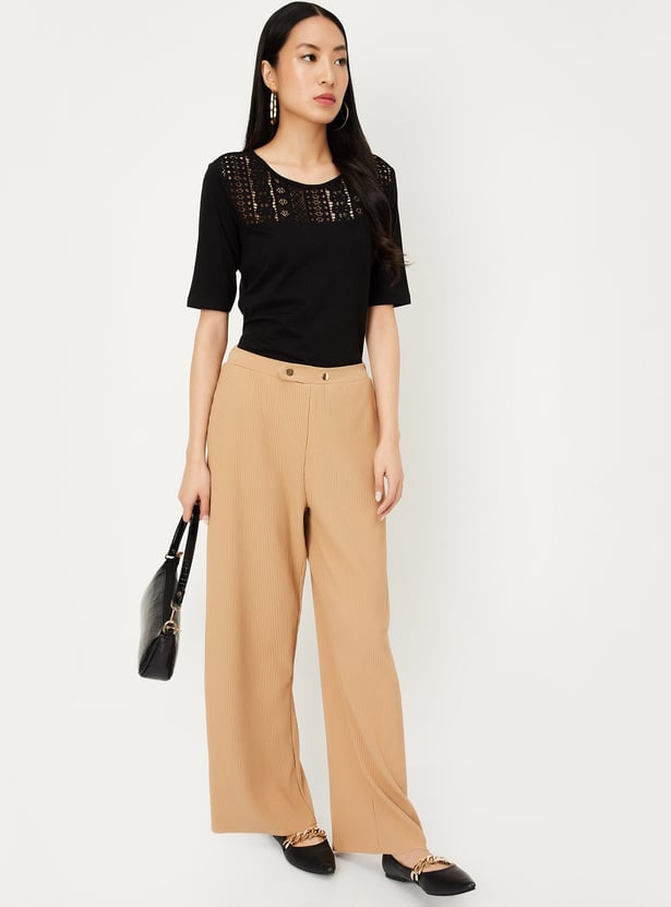 Women Lace Detail T-shirt