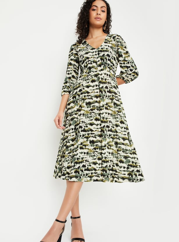 Women Printed Midi Dress