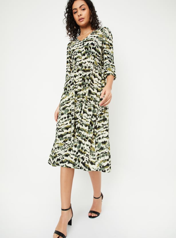 Women Printed Midi Dress