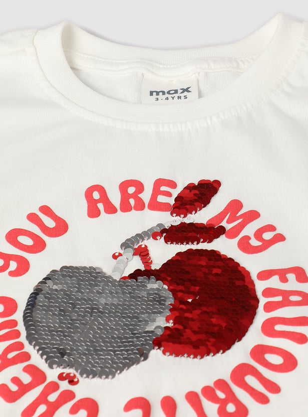 Girls Sequinned Crop Top