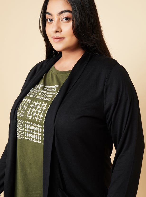 Women Solid Open-Front Shrug