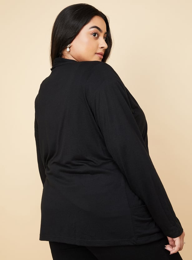 Women Solid Open-Front Shrug
