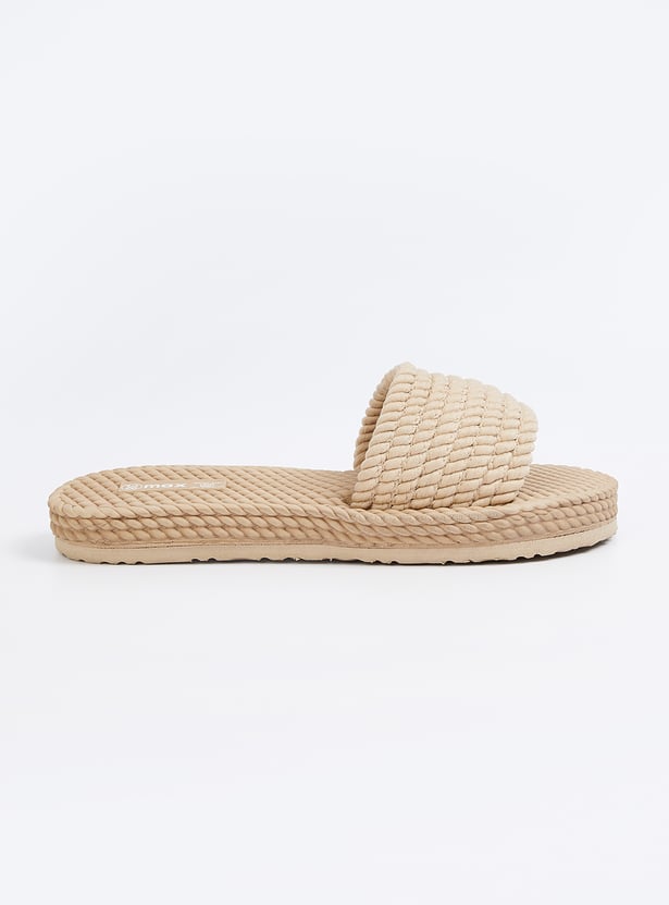 Women Textured Open-Toe Sliders