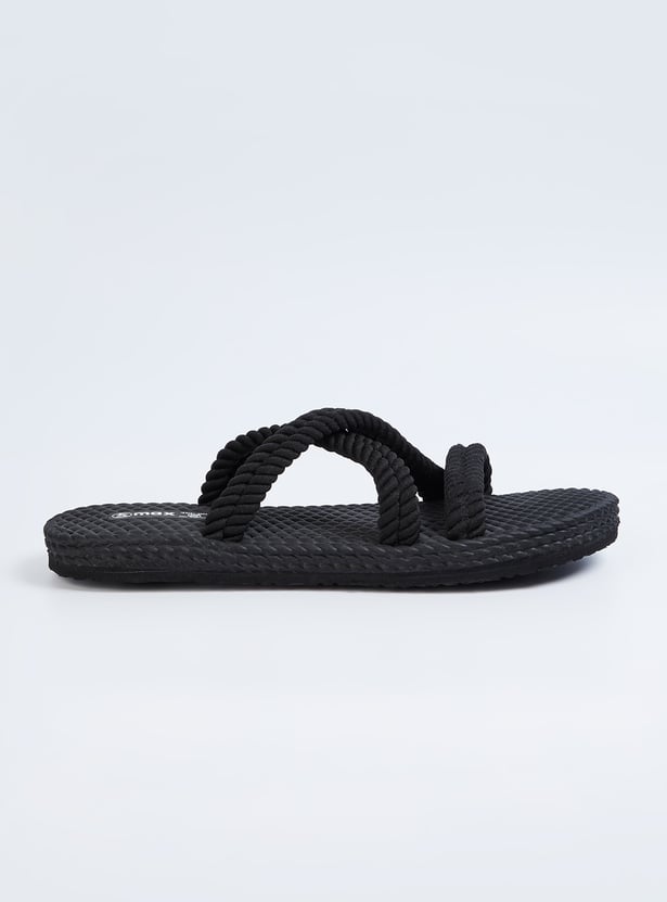 Women Textured Open-Toe Sliders