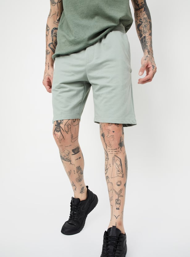 Men Solid Athleisure Shorts