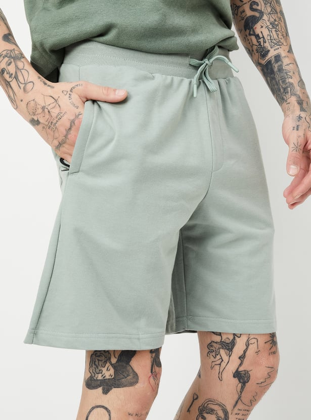 Men Solid Athleisure Shorts
