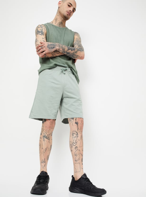 Men Solid Athleisure Shorts