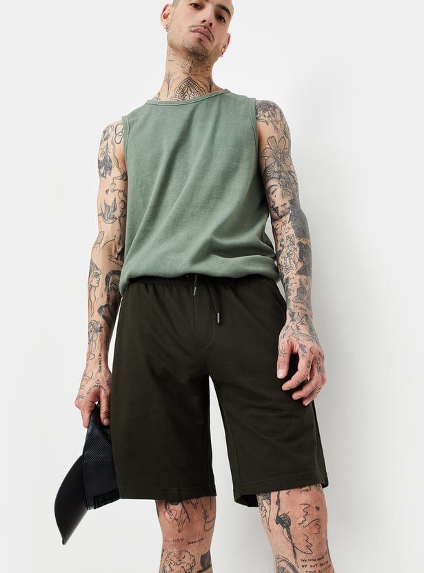Men Solid Athleisure Shorts