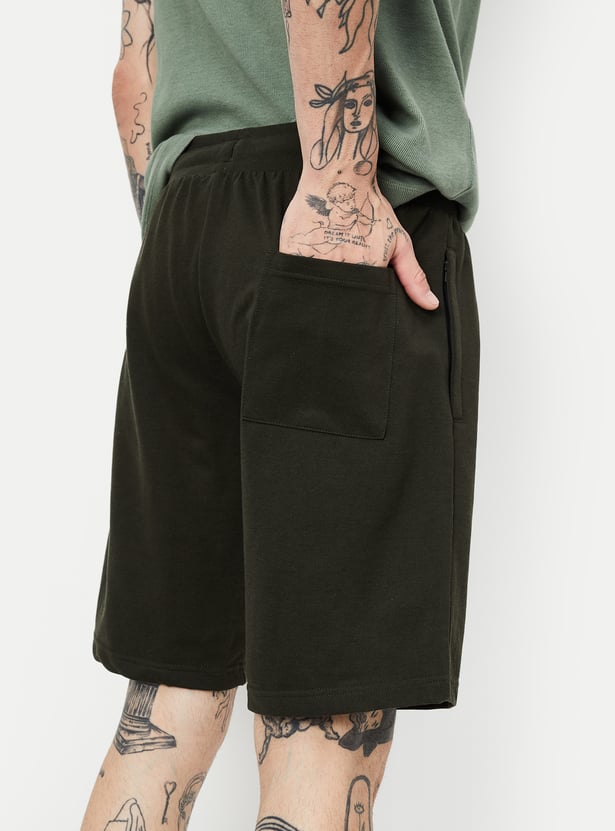 Men Solid Athleisure Shorts