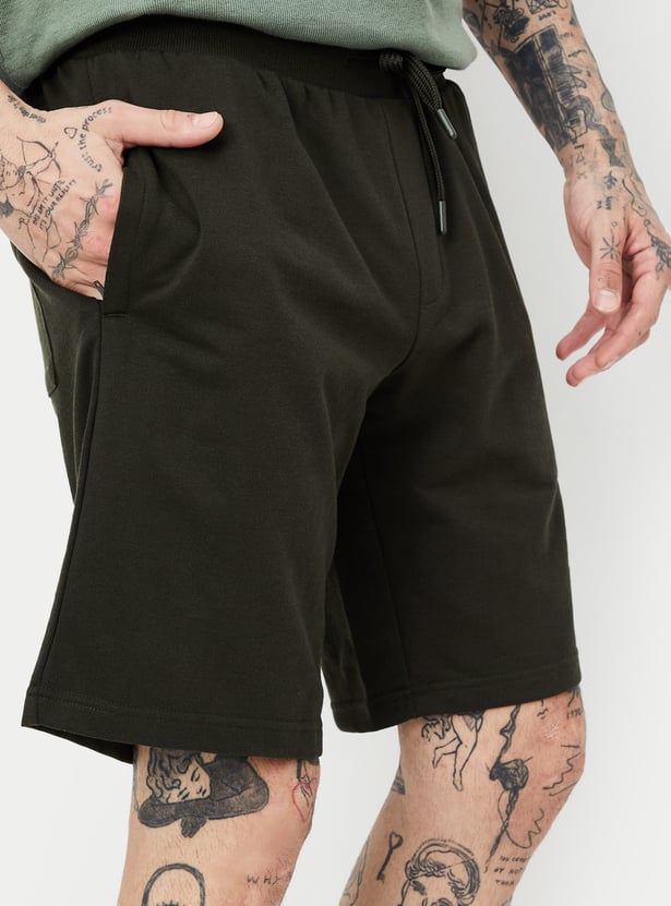 Men Solid Athleisure Shorts