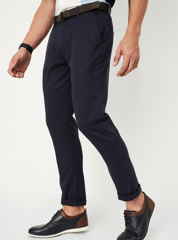 Men Skinny Fit Solid Chinos