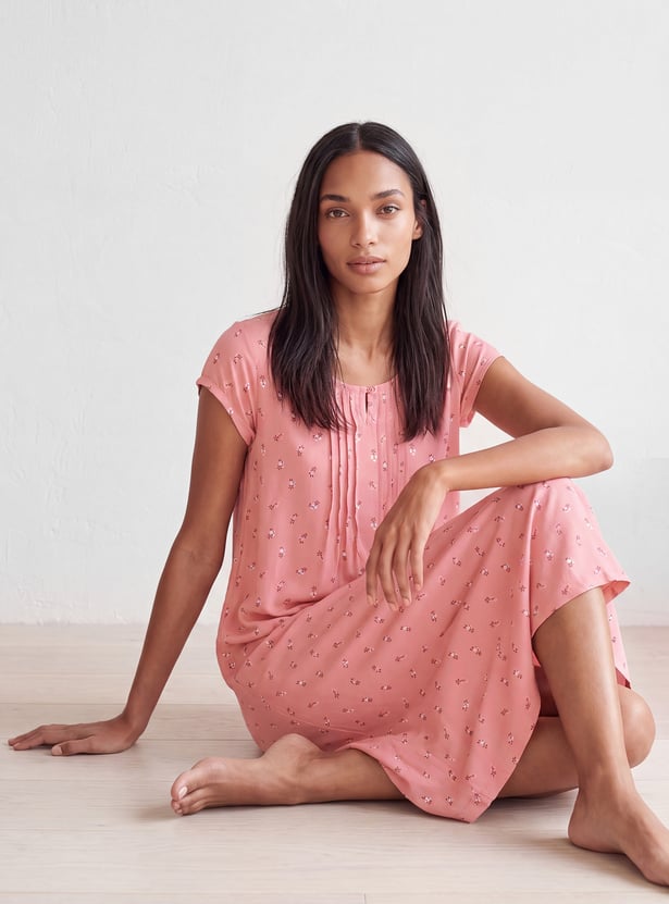 Women Floral Print Nightgown