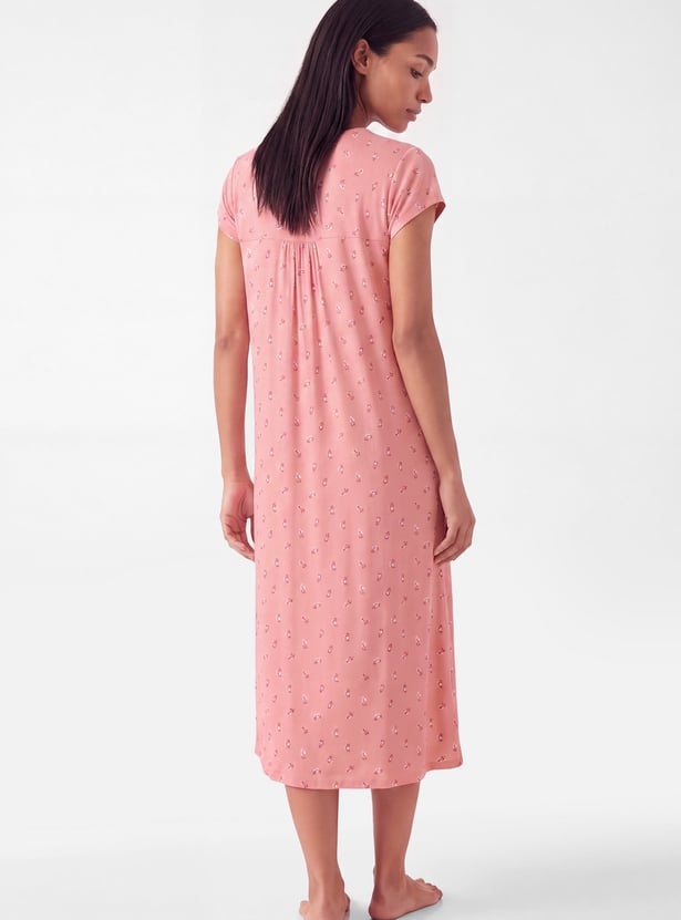 Women Floral Print Nightgown