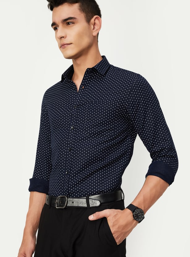 Men Slim Fit Printed Formal Shirt