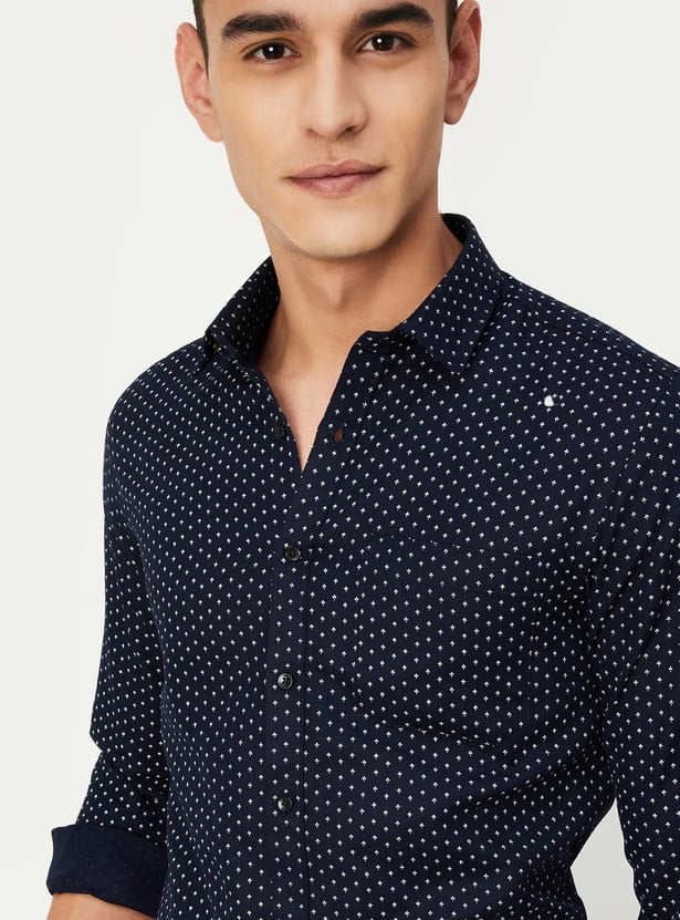 Men Slim Fit Printed Formal Shirt