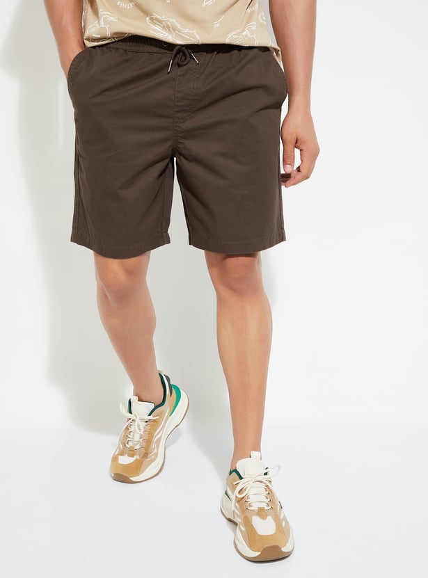 URB_N Men Slim Fit Solid Shorts