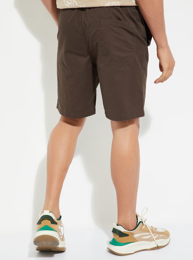 URB_N Men Slim Fit Solid Shorts