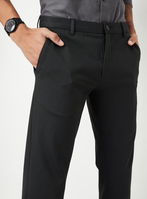 Men Solid Ultra Slim Fit Formal Trousers