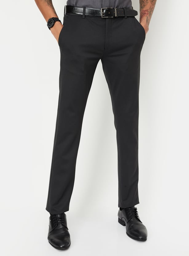 Men Solid Ultra Slim Fit Formal Trousers