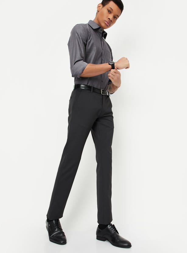 Men Solid Ultra Slim Fit Formal Trousers