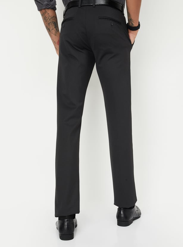 Men Solid Ultra Slim Fit Formal Trousers