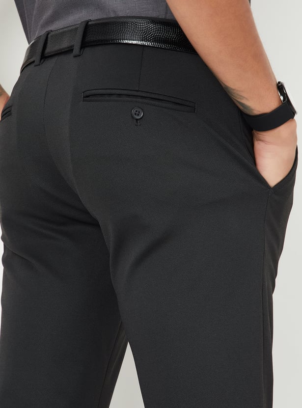 Men Solid Ultra Slim Fit Formal Trousers