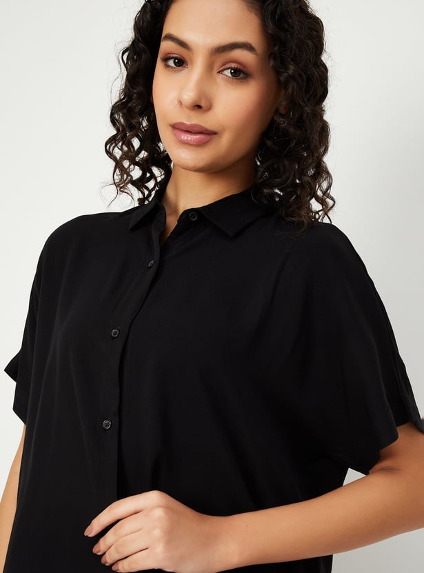 Women Solid Extended Sleeves Shirt