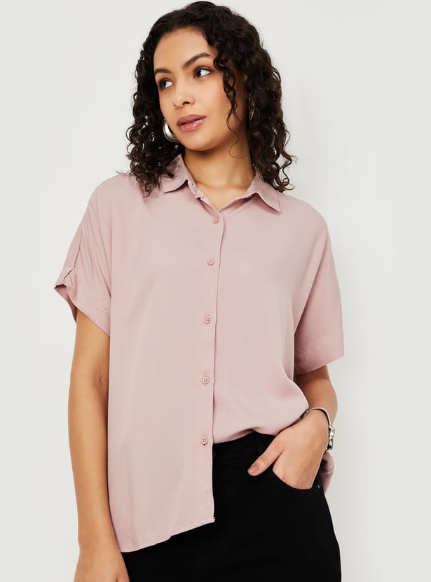 Women Solid Extended Sleeves Shirt