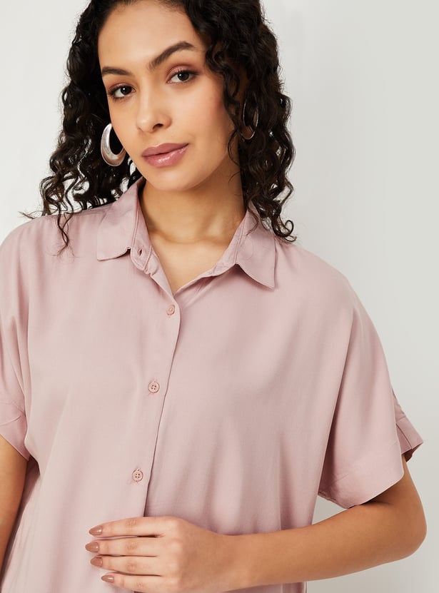 Women Solid Extended Sleeves Shirt