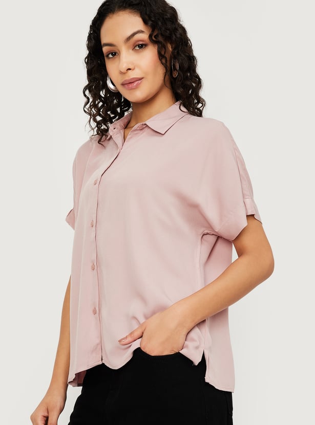 Women Solid Extended Sleeves Shirt