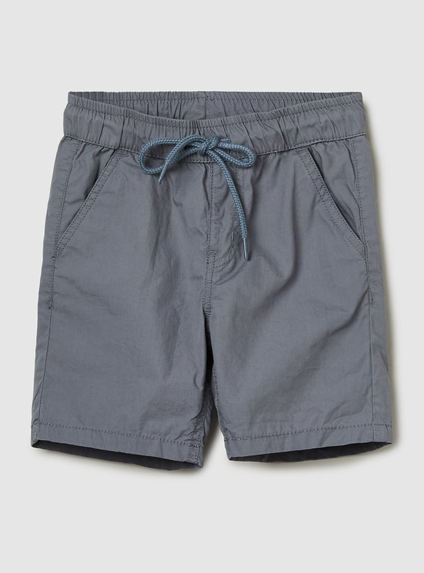 Boys Solid Woven Shorts