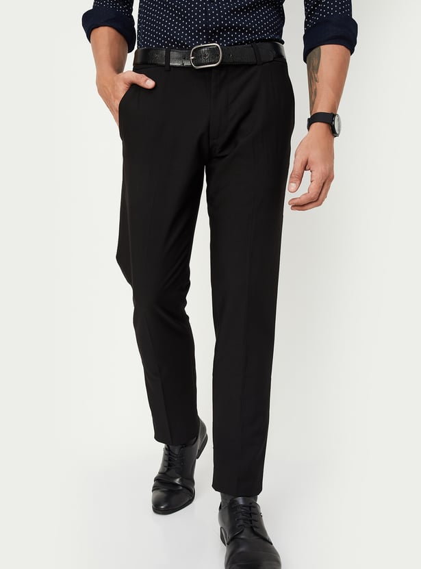 Buy Men Slim Fit Solid Formal Trousers Online at just Rs. 1299.0 ...