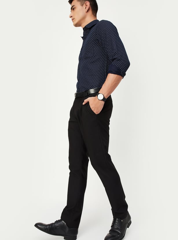 Buy Men Slim Fit Solid Formal Trousers Online at just Rs. 1299.0 ...