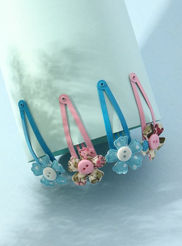 Girls Assorted Tic Tac Hair Clip - Pack of 4