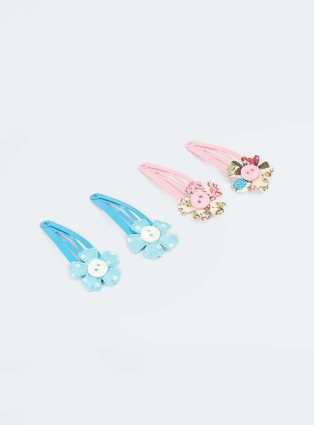 Girls Assorted Tic Tac Hair Clip - Pack of 4