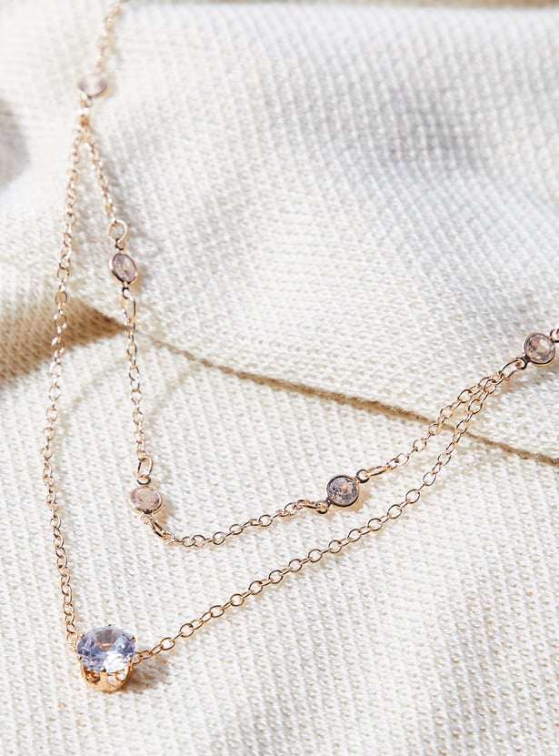 Women Embellished Layered Necklace