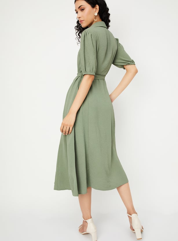 Women Solid Shirt Dress