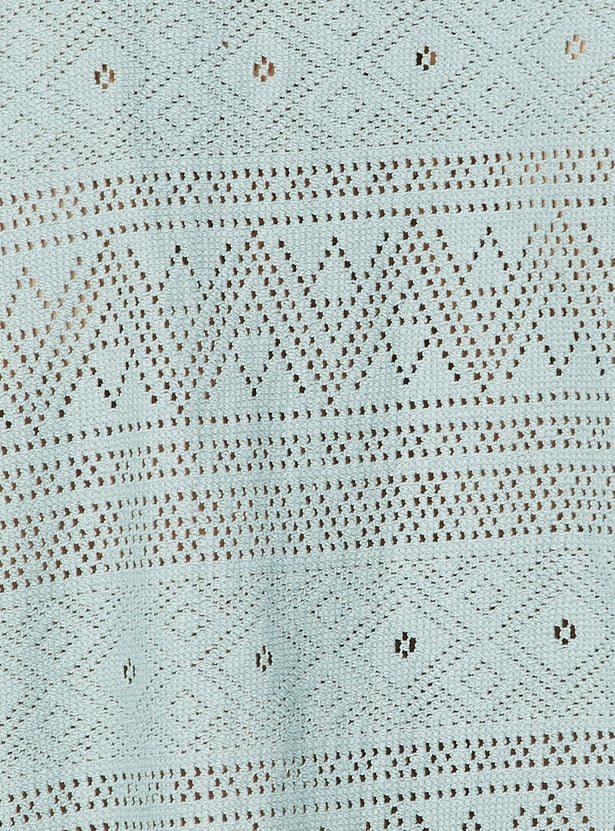 URB_N Men Relaxed Fit Crochet Resort Shirt