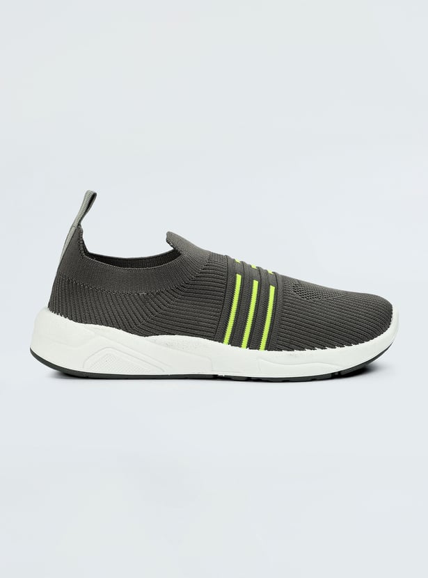 Boys Striped Slip-On Sports Shoes